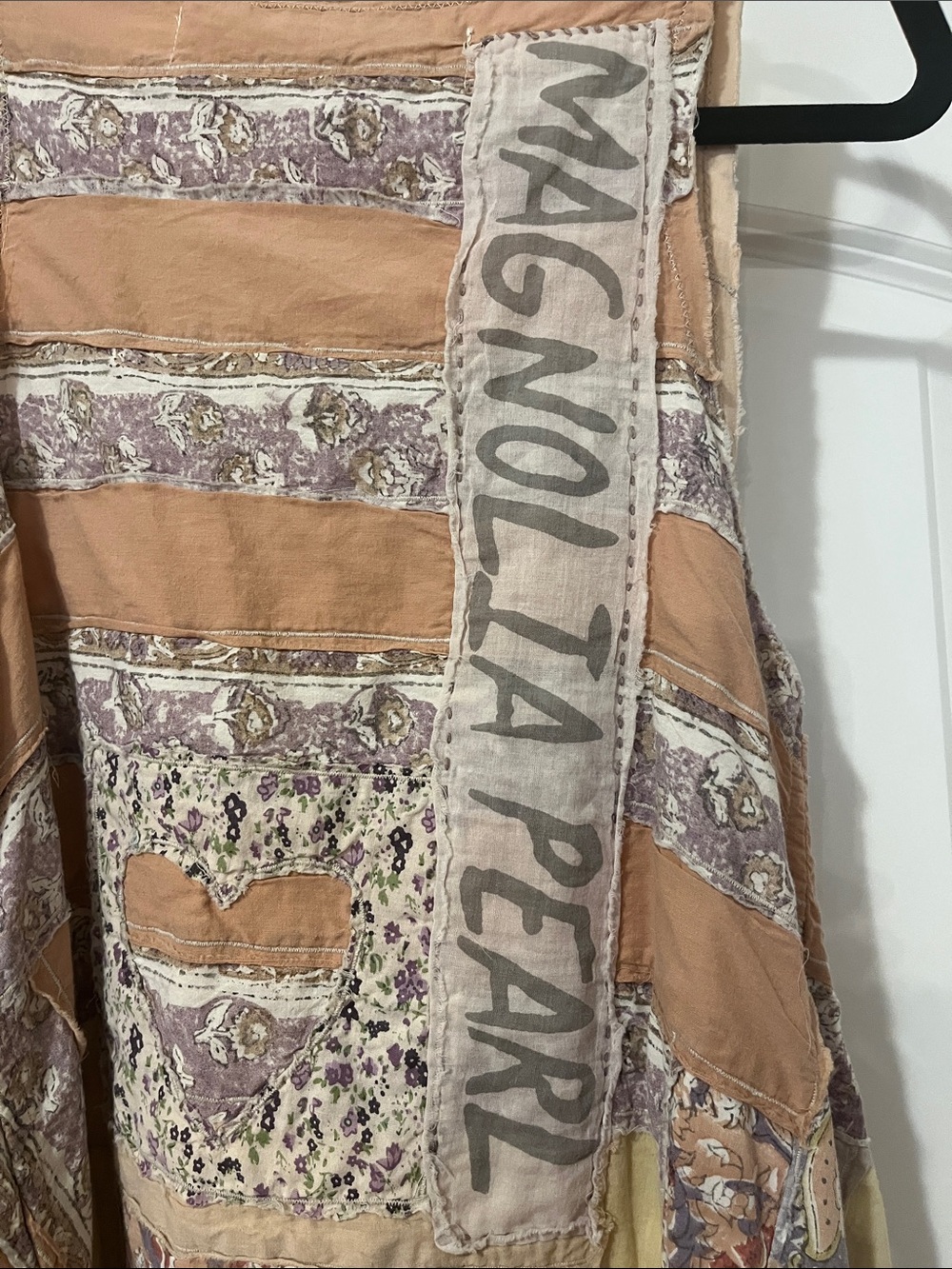 Magnolia Pearl Peach, Cream & Beige Patchwork Maxi Dress NWT - Picture 7 of 8